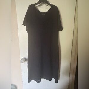 Lane Bryant Black Sheath Midi Dress Casual Short Sleeve